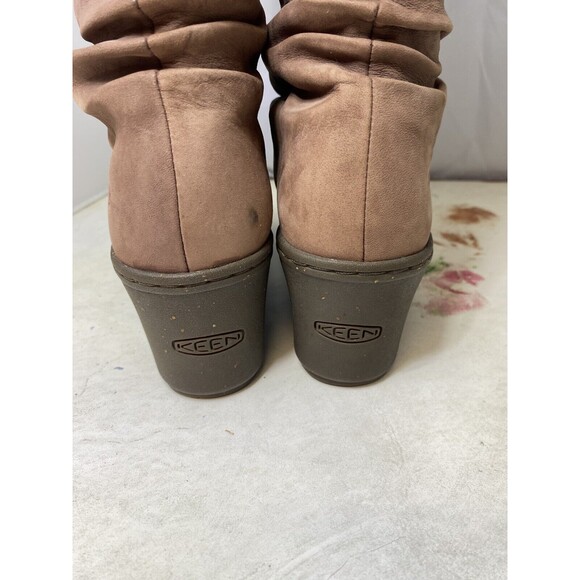 KEEN WOMENS WEDGE BOOTS SZ 7.5 Slip On LIGHT BROWN - Picture 4 of 13